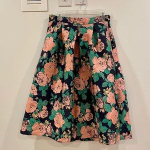 Topshop Jacquard Floral Full Skirt
